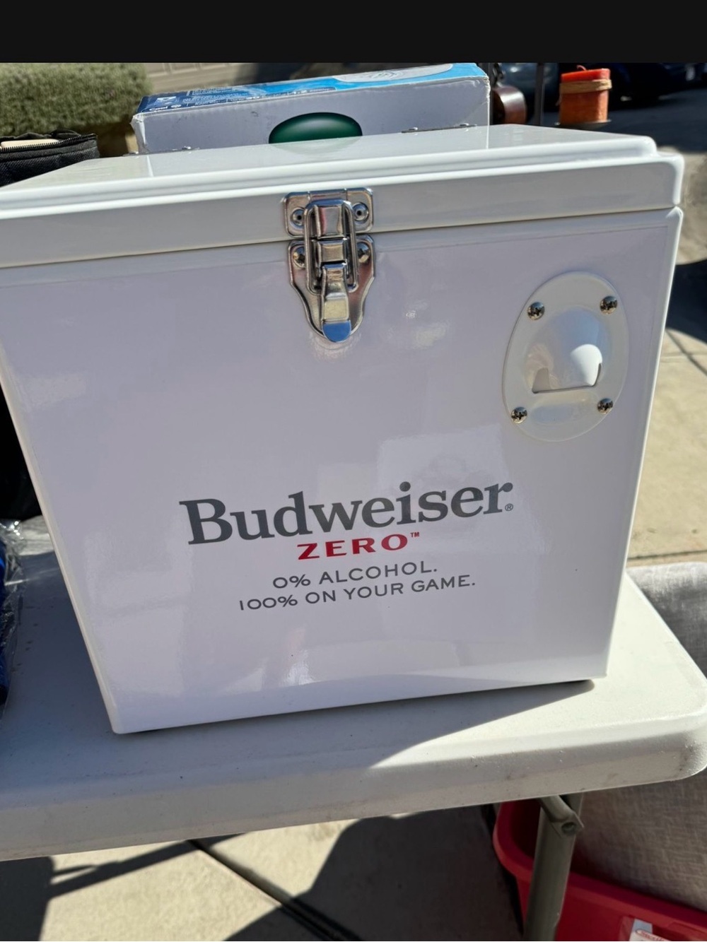 Budweiser Zero White Cooler with Silver Hardware - Brand New